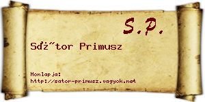 Sátor Primusz névjegykártya